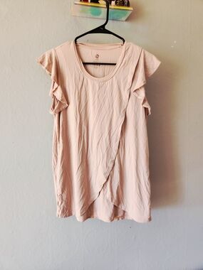 Kindred Bravely Blush Pink Ruffle Sleeve Breastfeeding/pumping Tunic